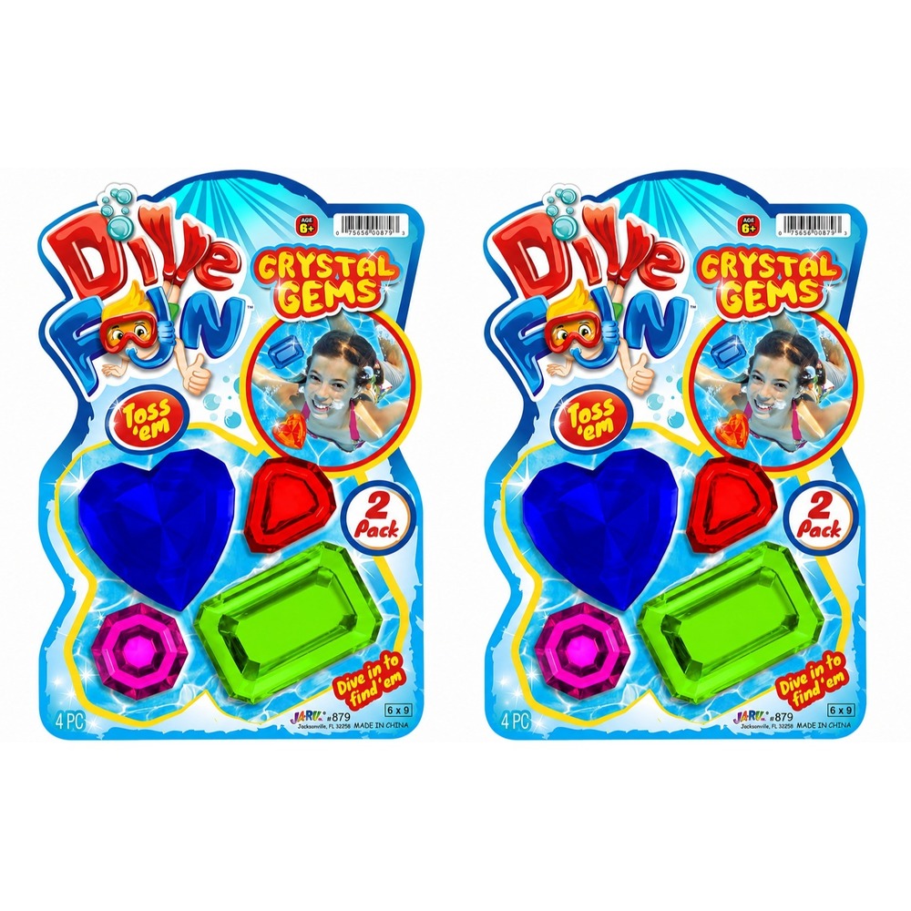 2‎ Pack of Precious Diving Crystal Gems - Fun Dive Toy for Pool 8 Total Gems-NEW
